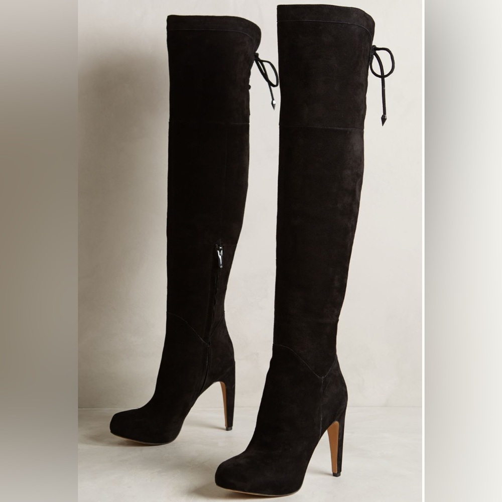 Sam Edelman Kayla Over the Knee Black Suede Boots 8.5